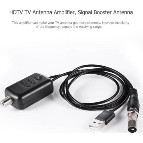 High Gain Low Noise HDTV Antenna Amplifier Signal Booster Antenna Adapter USB 25dBi Indoor Mini Digital TV Aerial