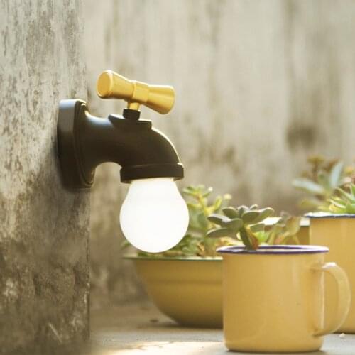 Creative Voice Control LED Night Light Faucet USB Rechargeable Mini Wall Lamp Long Battery Life Bedroom Decoration Room Lights