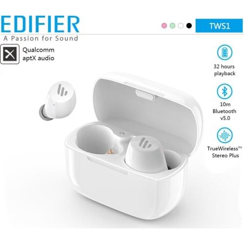 EDIFIER TWS1 TWS Wireless Earphones Bluetooth 5.0 Support aptX cVc noise reduction IPX5 Smart Touch for xiaomi IOS Android