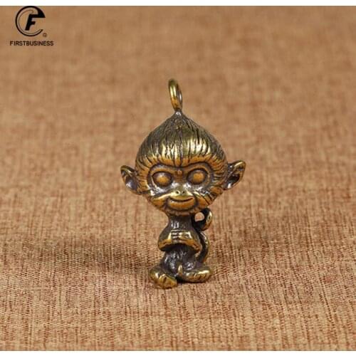 Vintage Copper Mini Monkey Figurines Ornaments Home Decor Accessories for Living Room Brass Animal Statue Desk Decorations Gifts