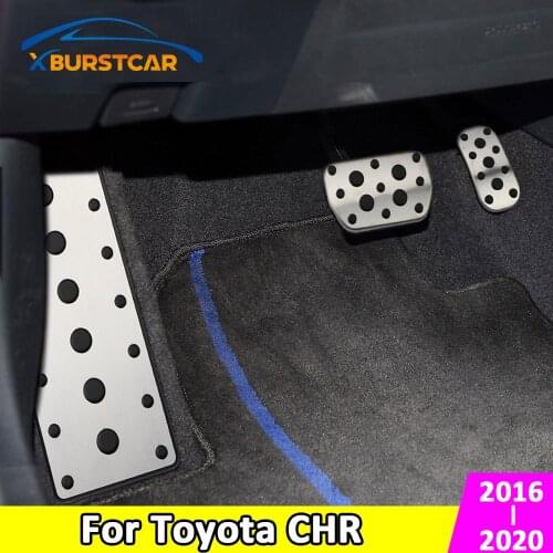 Xburstcar For Toyota C-HR CHR 2016 - 2020 Anti-Slip AT Pad Fuel Gas Brake Footrest Pedal Cover Accessories Stainless Steel