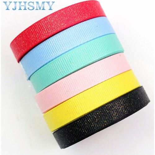 YJHSMY J-17529-8,10 mm 10 yards Flash powder Ribbons Thermal transfer Printed grosgrain Wedding Accessories DIY material