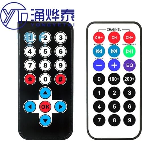 YYT 1PCS Black White Single Chip Microcomputer 51 Remote Control MP3 Remote Control Infrared Remote Control Without Battery