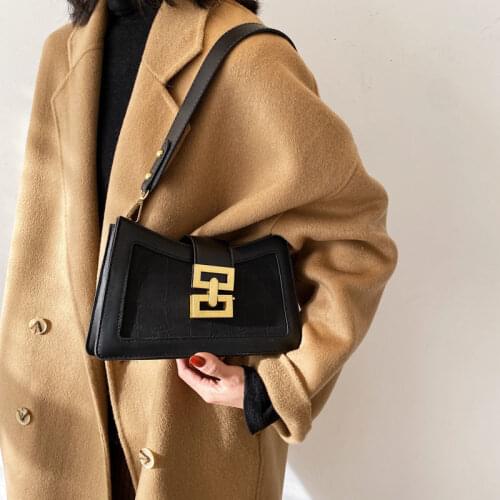 Womens Shoulder Bag Vintage Metal Lock Rhomboid Pattern Leather Crossbody Handbags Wholesale 2022 New Fashion Female Bags