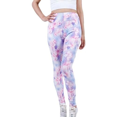 VISNXGI Women High Waist Push Up Leggings Blooming Pink Floral Gym Fitness Workout Sports Casual Comfortable Bottom Mujer 2021