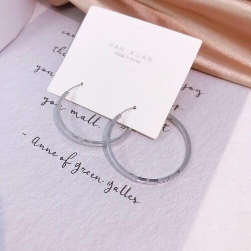 925 Sterling Silver Original Hoop Earrings Round Big Circle Diameter 3.5 CM Ethnic Woman Eardrop Sumptuous Dangler Fine Jewelry