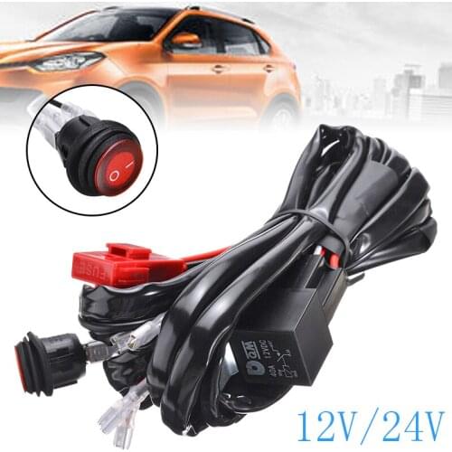 1pc Car LED Light Bar Wire 3M 12/24V 40A 500W Wiring Harness Relay Loom Cable Spot LED Work Lamp Kit Fuse For Auto Offroad Parts