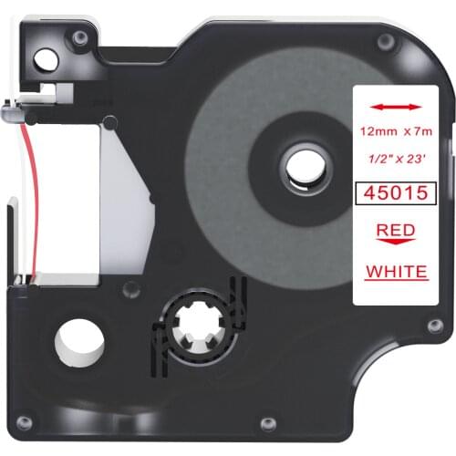 10 Packs 12mm Red on Clear 45012 Compatible Label Tapes For Dymo Label Printers