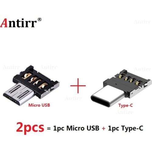 2pcs Type-C Connector Type C Micro USB 2.0 Male to Female OTG Adapter Converter For Android Tablet Phone Flash Drive U Disk