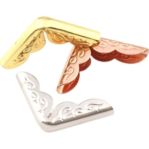 20pcs Metal Corner protector scrapbook Rose gold/Silver/Gold 21*21*4mm for Books Album Folders Menus Notebook DIY Crafts Decor