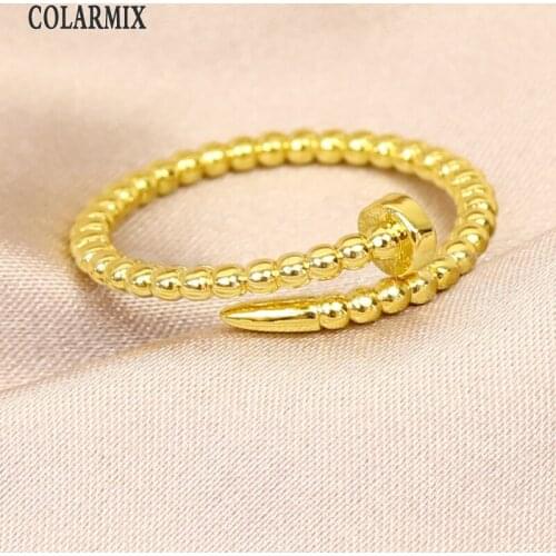 8Pcs Smooth jewelry rings Gold Round rings Adjustable Jewerly rings for women crystal fashion jewels for lady 8437