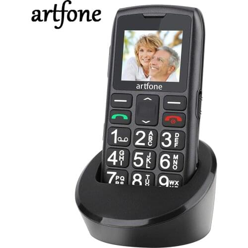 Big Button Mobile Phone for Elderly, artfone C1 Senior Mobile Phone With SOS Button | Talking Number | 1400mAh Battery(2G)