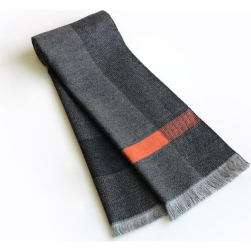 Business Winter Scarf Men High Quality Cashmere Scarf Retro Shawl Striped Wrap Winter luxury brand designer scarf Gifts