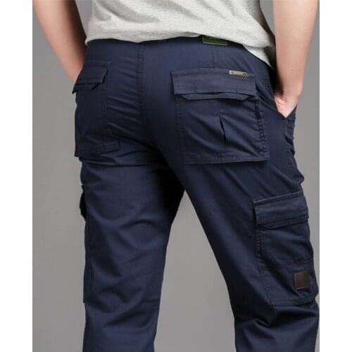 Multi Pocket Work Cotton Long Trousers Tactical Military Cargo Pants Men SWAT Special Force Army Combat Casual Thin Pants