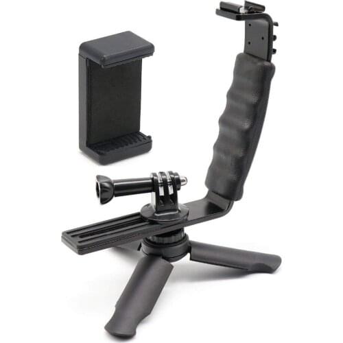 Camera Bracket Mount Heavy Duty Photography Video L-Bracket + Tripod Mount Standard Holder with 2 Standard Flash Hot Shoe Mounts