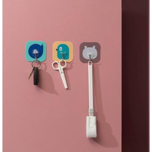 1PCS Wall Hooks Strong Animal Suction Cup Sucker Hanger Kitchen Bathroom Multi Use Adhesive Hook Door Traceless Organizer