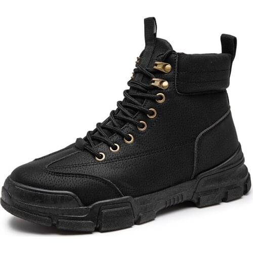 2020 Autumn New Sports Mens Martin Boots Retro Trend Mens Boots Korean Version of All-match High-top Tooling Boots