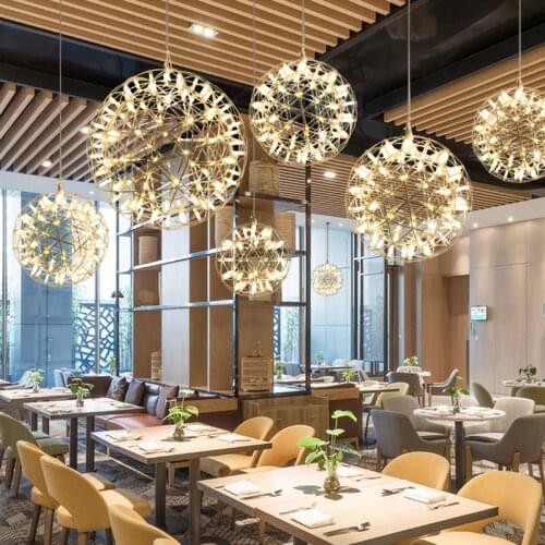 Bar Light Modern Firework Pendant Lights Bar LED Stainless Steel Ball Pendant Lamp for Bar/Restaurant Lamparas
