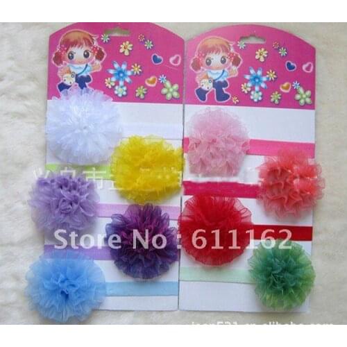 2018 best sale 50pcs Fine hair band tire gauze carnation tenia hair ornament yarn disc spend hair band