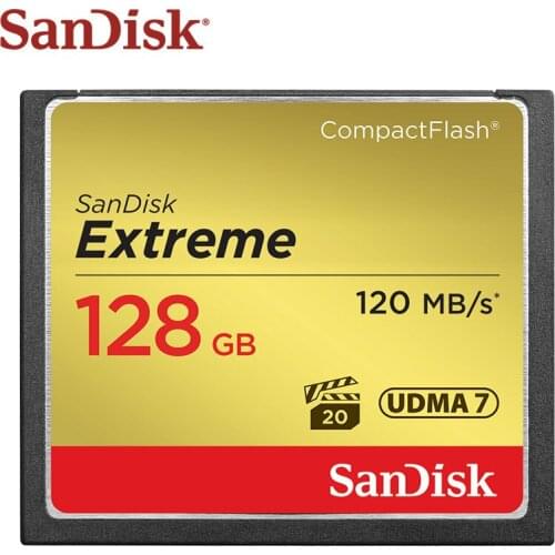 Original SanDisk Extreme CompactFlash Card 128GB 64GB 32GB High Speed Max 120MB/s CF Card UDMA 7 Memory Card For Digital Camera