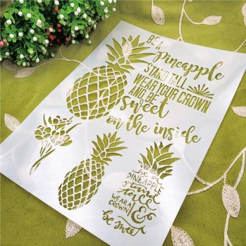 21*29.5 pineapple scrapbook stencils spray plastic mold shield DIY cake hollow Embellishment printing lace ruler Easter