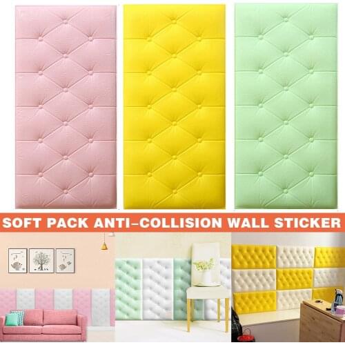 60x30cm 3D Waterproof Foam Self Adhesive Wall Sticker For Living Room Bedroom Children Anti-collision Protectors SCIE999