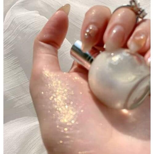 Guicami liquid diamond highlighter brightening liquid face silkworm glitter powder roswietlacz colorete highliter powder