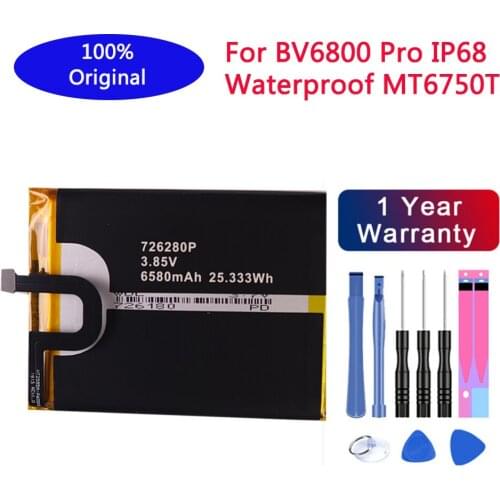 100% Original Blackview 726280P Battery 6580mAh For Blackview BV6800 Pro IP68 Waterproof MT6750T Phone Batteries and free tool