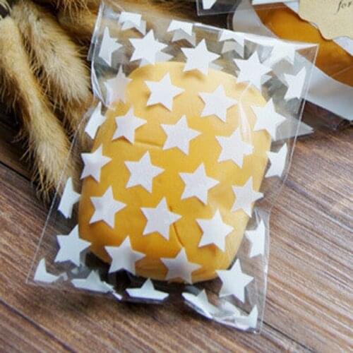 300pcs White Stars Small Accessories Cellophane Favor Bags Self Seal Party Packaging Transparent Clear Mini Gift Wrapping Bags