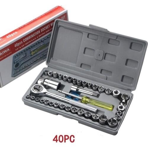 40 PCS Automobile Motorcycle Repair Tool Box Precision Socket Car Wrench Set Sleeve Screwdriver Kit Auto Car Repair Tool Kit