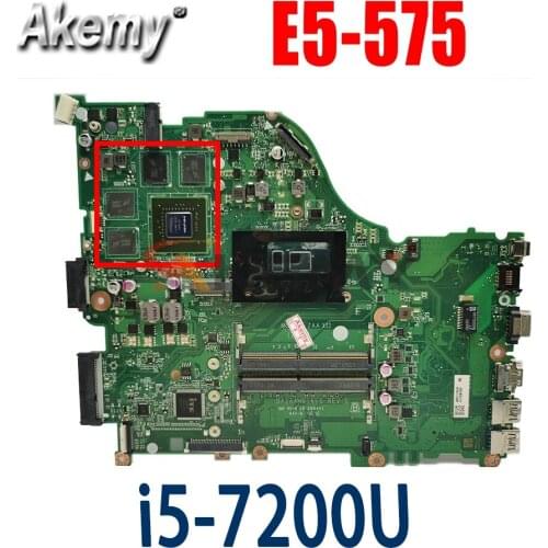 Akemy Laptop Mainboard For ACER Aspire E5-575 i5-7200U Motherboard DAZAAMB16E0 SR2ZU N16P-GT-A2 DDR4