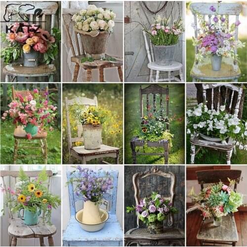 Diamond Painting Potted Art Rhinestone Cross Stitch Set Diamond Embroidery Chair Beaded Mosaic Wall Decoration Handmade Diy