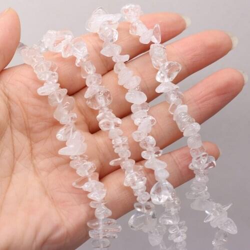 Natural Semi-precious Good Quality Chip Beads Clear Quartz Stone 5-8mm For DIY Necklace Earrings Accessories Gift Length 40cm