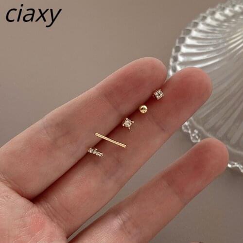 CIAXY 925 Sterling Silver Five-piece Set Stud Earrings for Women Cute Girl Inlaid Zircon Earrings Exquisite Gifts Jewelry