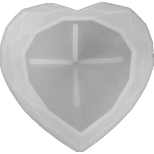 DIY Epoxy Resin Crystal Epoxy Love Heart Diamond Gift Mirror Silicone Mold