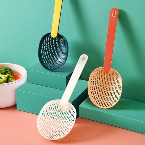 Draining Spoon High Temperature Resistant Noodle Spoon Hanging Storage Filter Mesh Spoon Household Long-Handled Dumpling