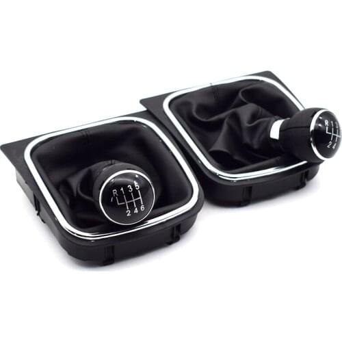 5 Speed 6 Speed Gear Leather shifter knob cover gear lever For VW Volkswagen GOLF 6 VI MK6 Jetta 5 Mk5 1KD711113A