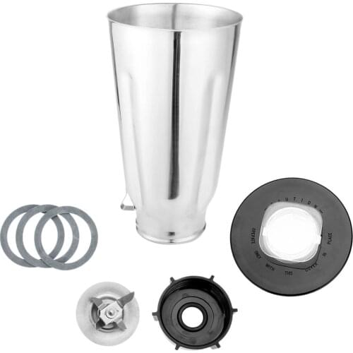 5 Cup Stainless Steel Blender Jar and Lid Replacement Repair Kit Complete 6 Pieces Set Fits Oster Blenders and Kitchen Centers