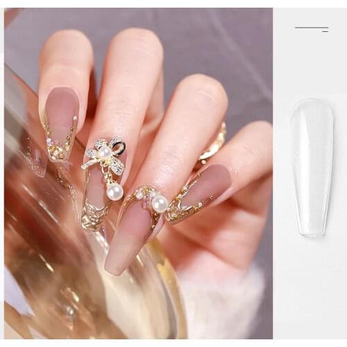 10 Size Transparent Color Fake Nail Tips Accessories for Building 100Pcs/Set Fashion DIY Artificial Nails with Design 2021