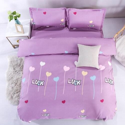 Not Fade Bedding Set 4pcs With Comforter Cover & Flat Sheet & Pillowcase High Color Fastness Duvet Cover Set