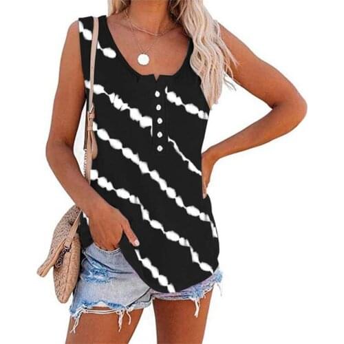 Oversized Tank Tops And T-shirt Women Summer Off Shoulder O-neck Button Decoration Female Loose Tshirt Feminine