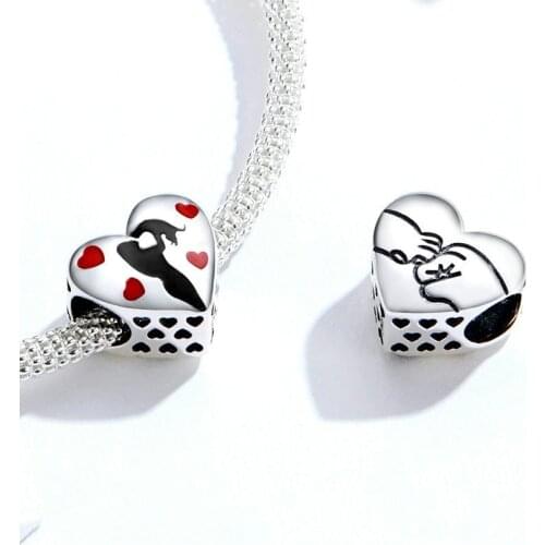 Fit Original Pandora Charms Bracelet Women Holding Cat Heart Beads for Jewelry Making Love Pet Cute Animals Pendant DIY Berloque
