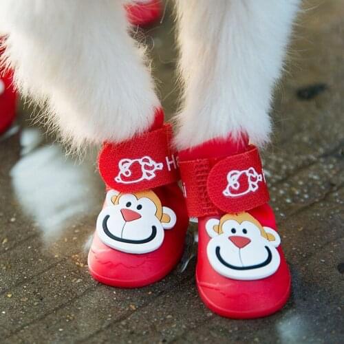 Pet Puppy Medium Dog Winter Rain Snow Boots Shoes Booties Candy Colors Rubber Waterproof Anti-Slip Silicone Galoshes