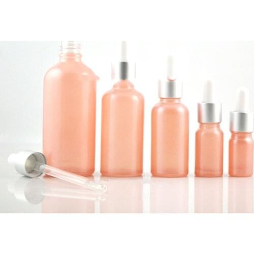 30ml Pink Sprayed Glass Bottle Essential Oil Bottle Glass Dropper Refillable Cosmetic Containers