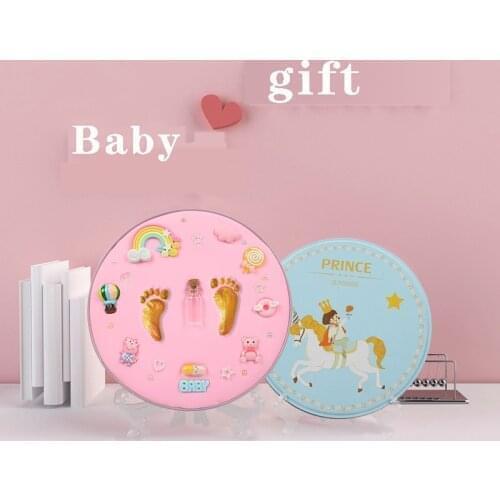 Newborn Souvenir Baby Gift Baby Footprint Air Drying Soft Clay Baby Items Babies hand foot Imprint Kit Casting Toys Print Pad