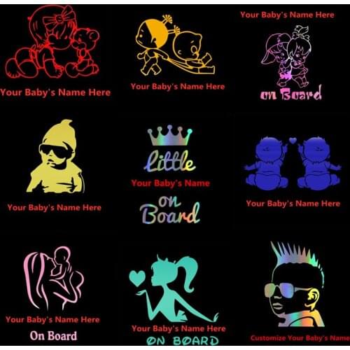 Tancredy Customize Your Babys Name Car Stickers Vinyl Car Body Window Warning Sign Child Personalized Stickers and Decals Decor