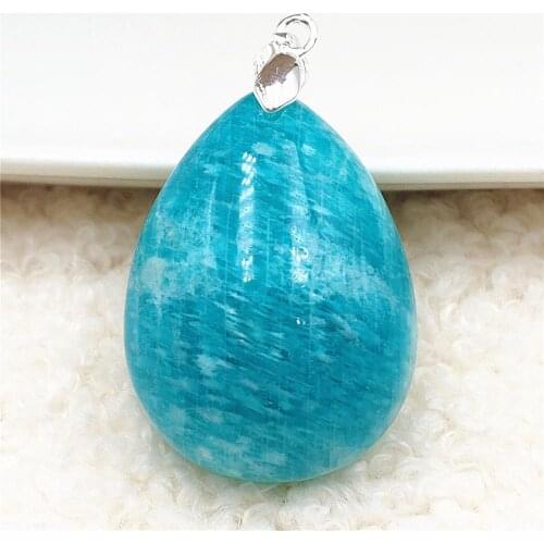 Top Natural Green Amazonite Gemstone Pendant 33x25x13mm Powerful Energy Women Men Oval Water Drop Jewelry AAAAA