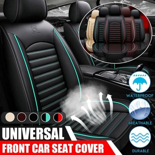 Universal Full PU Leather Front Car Seat Covers Fashion Style Breathable Car Seat Cover Auto Interior Car Seat Protector Set