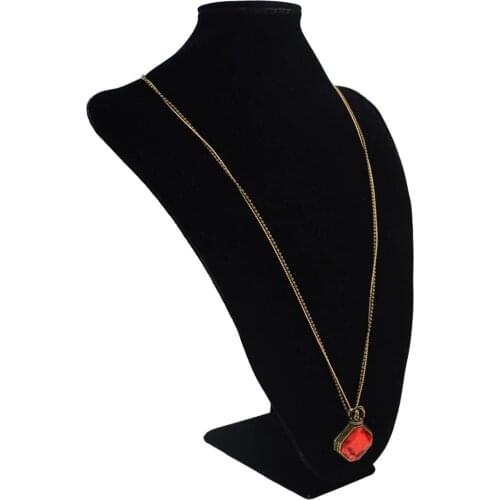 Vintage Bronze Chain Red Black Crystal Pendant Necklaces for Women Bohemian Antique Stone Necklace Party Female Jewelry Gift