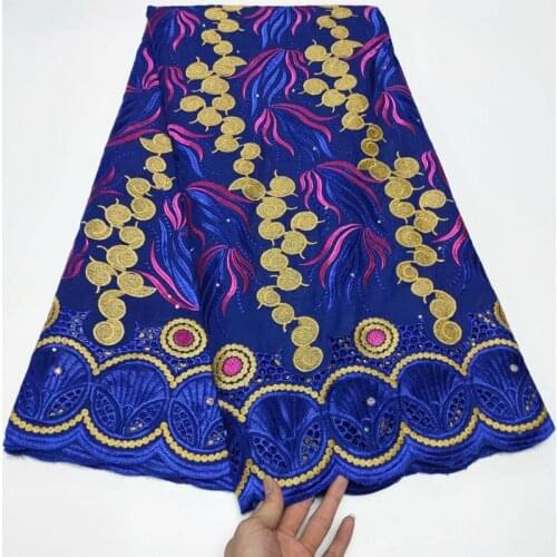 Party Q 2021Latest High Quality African Nigerian Tulle Lace Fabric Swiss Cotton Embroidery Guipure Dress Wedding Damask 5yards
